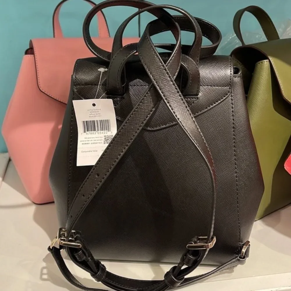 Kate Spade Lizzie Medium Flap Backpack Black